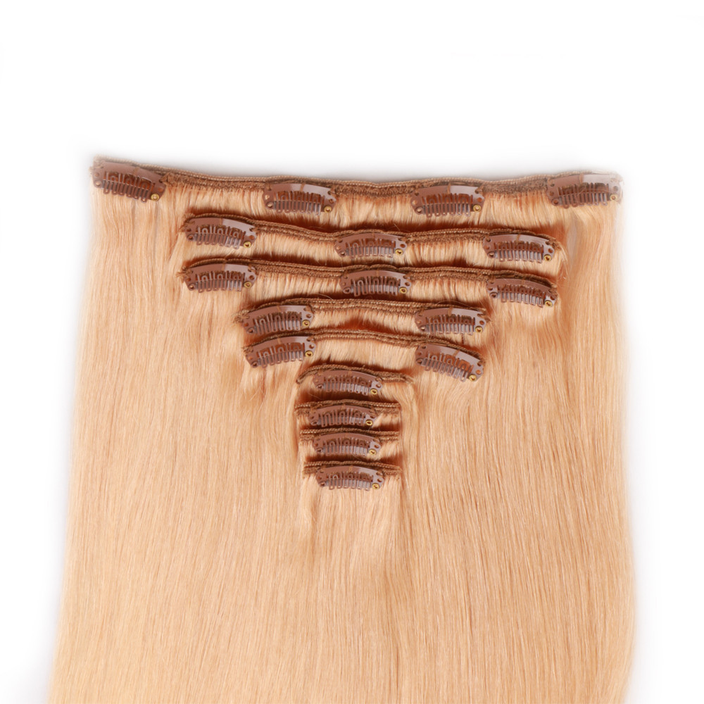 100 Human hair clip in extensions XS043